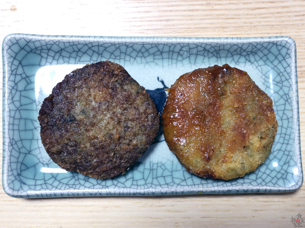 「ふらっと」の神社コロッケ 右が味噌